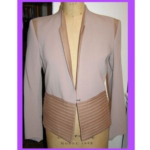 NWT $793 HELMUT LANG blazer sz 6 w/leather detail